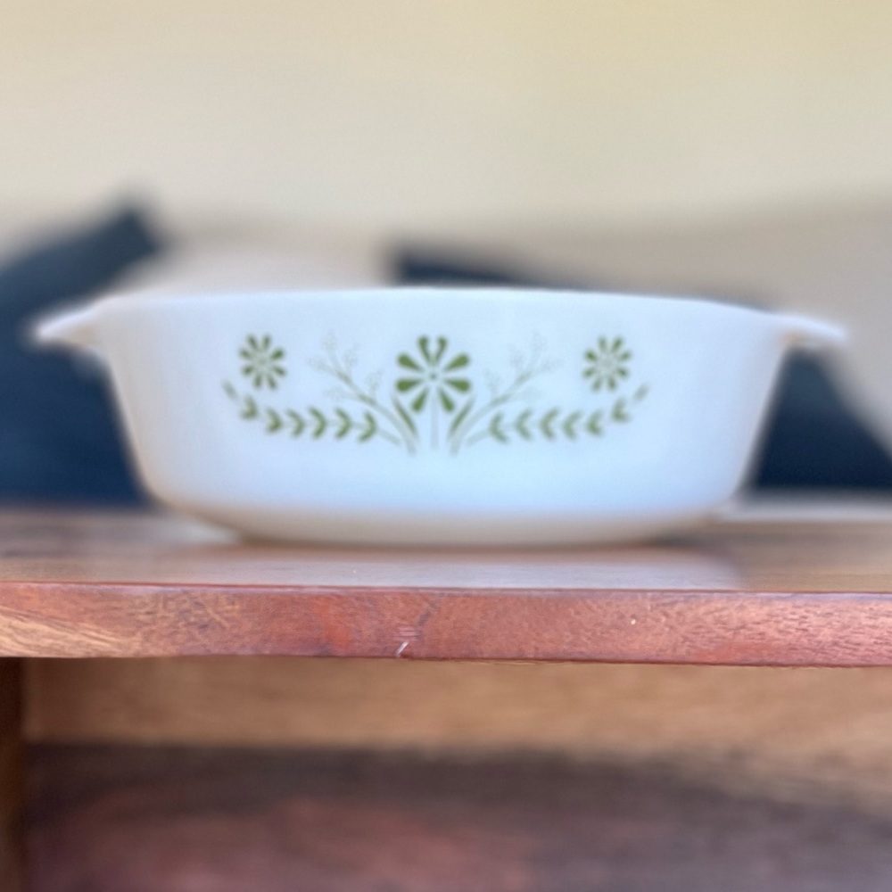 Vintage Glasbake Primrose Dream 9-Inch Round Casserole Dish